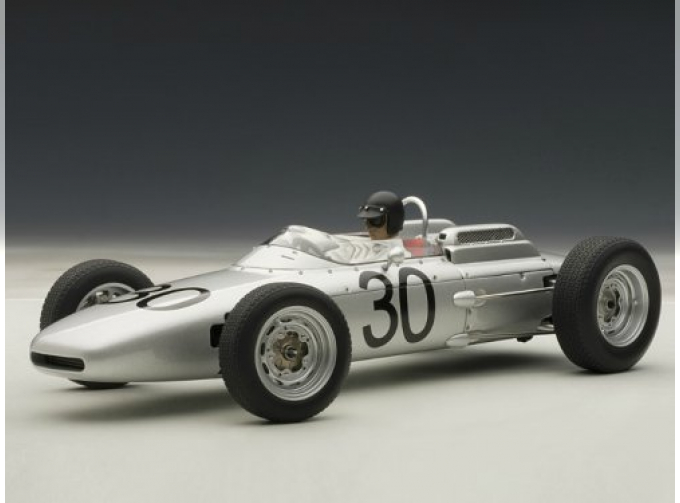 PORSCHE 804 FORMULA 1 1962 30 WINNER DAN GURNEY GRAND PRIX DE FRANCE (ROUEN) 1962 (WITH DRIVER FIGURINE FITTED), silver