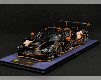 FERRARI 296 Gt3 3.0l Turbo V6 Team Gr Racing №86 24h Le Mans (2024) Riccardo Pera - Daniel Serra - Michael Wainwright - With Showcase - Con Vetrina, Black Orange