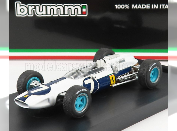 FERRARI F1 158 Team N 7 Mexico Gp John Surtees 1964 World Champion, White Blue