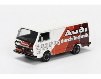 VOLKSWAGEN LT28 box van AUDI (фургон) 1975, white/red