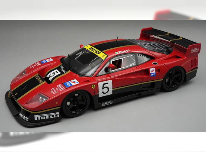 FERRARI F40 Lm N 5 Rendering Version (1996) Stefano Bucci - Con Vetrina - With Showcase, Red Black
