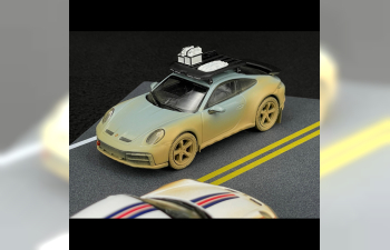 PORSCHE Set 2x 911 992 Dakar №00 Ahead Coupe (2024) + №953 Ahead Coupe (2024), White Blue Red Shade Green