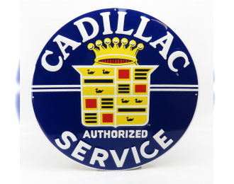 ACCESSORIES Metal Round Plate - Cadillac Service, Blue