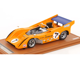 McLAREN M8d Can-am №7 Winner Road America (1970) Peter Gethin - Con Vetrina - With Showcase, Orange