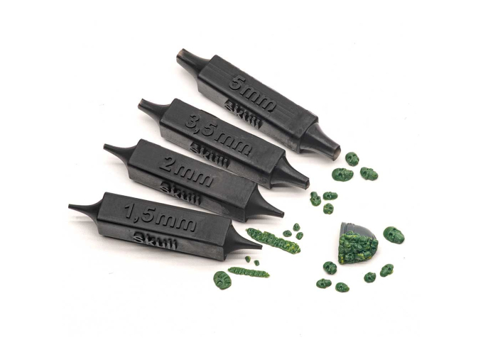 Штампы черепов, набор 1,5 - 2 - 3,5 - 5мм