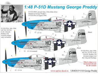 Декаль для P-51D-5/30 Mustang George Preddy