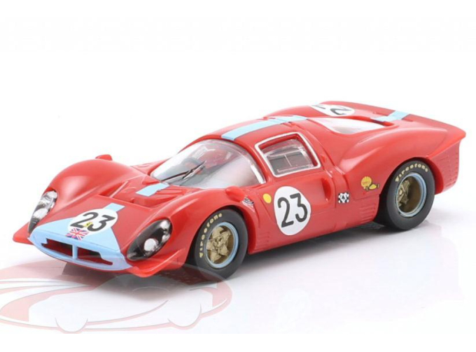 FERRARI 412 P #23 24h LeMans Richard Attwood, Piers Courage (1967), red