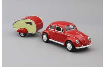 VOLKSWAGEN Beetle с прицепом, red