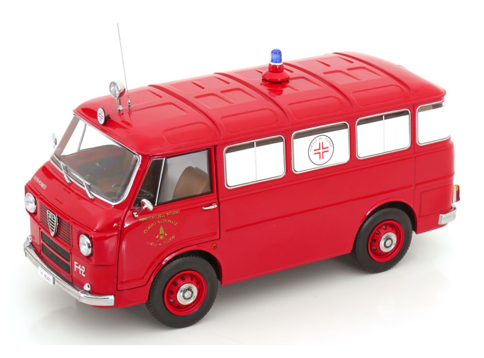 ALFA ROMEO F-12 Vigili Del Fuoco Ambulanza - Fire Engine Ambulance - (1968), red