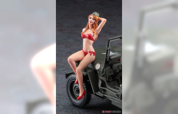 Сборная модель JEEP Willys Mb U.s 1/4 Ton 4x4 Military Utility Truck With Blond Girl Figure 1942