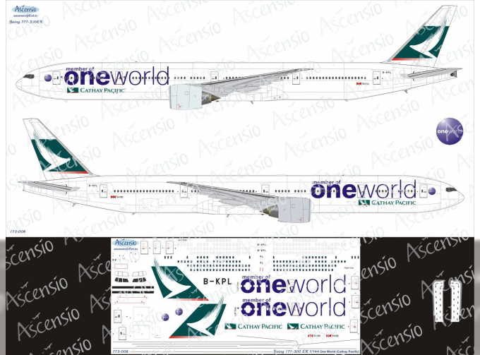 Декаль для boein 777-300ER (One World)