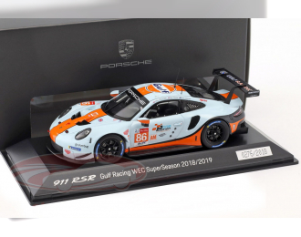 PORSCHE 911 (991) RSR #86 WEC SuperSeason 2018/2019 Gulf Racing, blue / orange