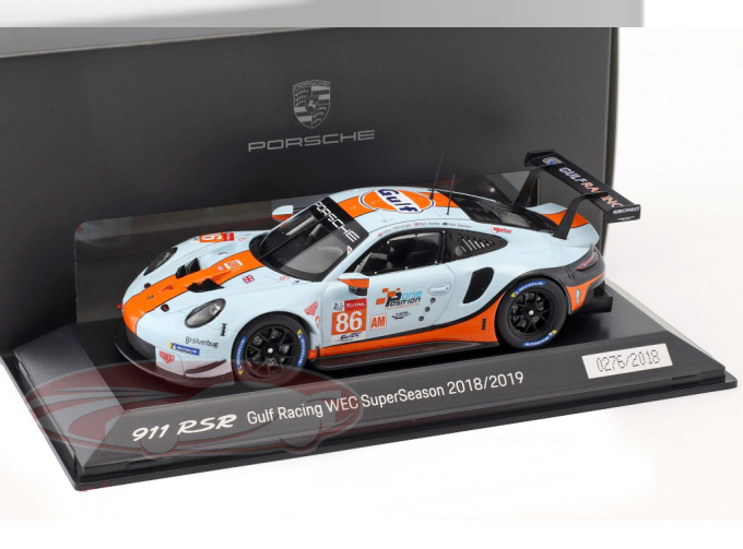 PORSCHE 911 (991) RSR #86 WEC SuperSeason 2018/2019 Gulf Racing, blue / orange