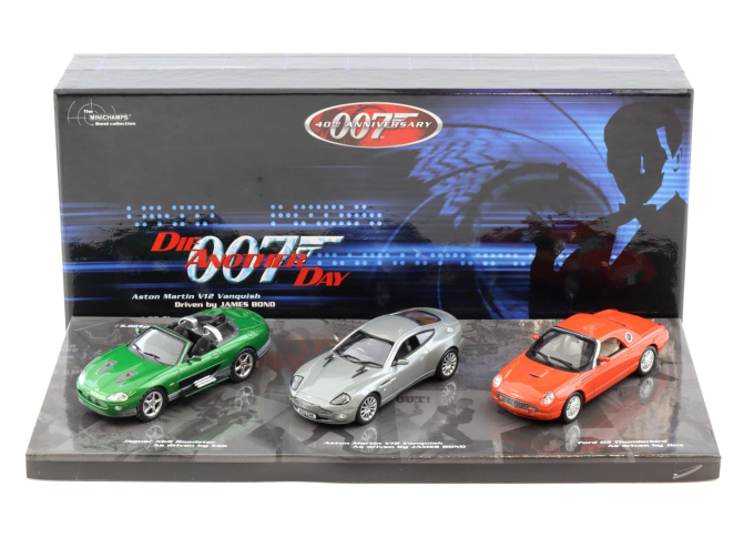 ASTON MARTIN + FORD Thunderbird + JAGUAR XKR Set 3 Cars James Bond 007 «Die Another Day»