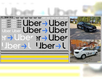 Набор декалей Uber такси (100х70)
