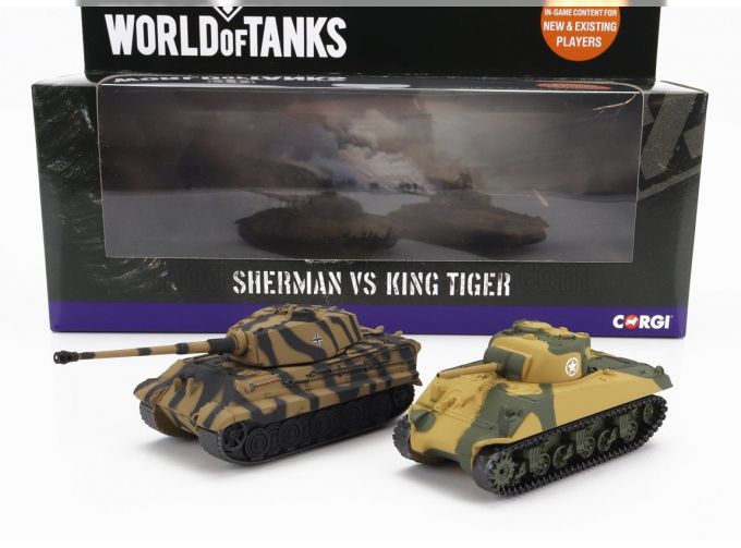 TANK Set 2x Sherman + King Tiger (1945), Military Camouflage