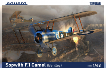 Сборная модель истребитель Sopwith F.1 Camel с двигателем Bentley BR.1 версия Weekend