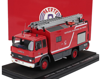 IVECO FIAT 135-17 Tanker Truck Sides Fe10 Bspp Sapeurs Pompiers De Paris (1986), Red Grey