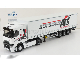 RENAULT T-LINE TRUCK TELONATO ATS TRANSPORTS (2020) - TRAILER SCHMITZ, WHITE