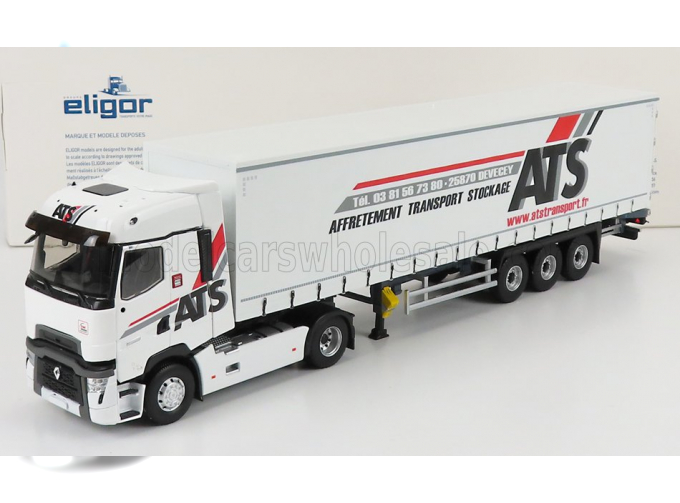 RENAULT T-LINE TRUCK TELONATO ATS TRANSPORTS (2020) - TRAILER SCHMITZ, WHITE