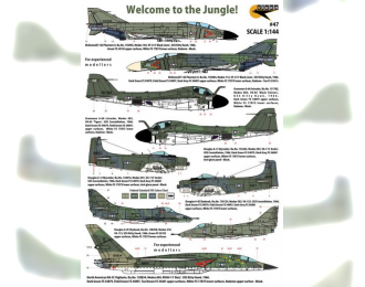 Декаль "Welcome to the Jungle!" - USN Aircraft in Green SE Asia Camouflage during Vietnam War. 11 markings