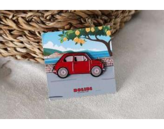 Значок Pin 1950 Fiat 500, red