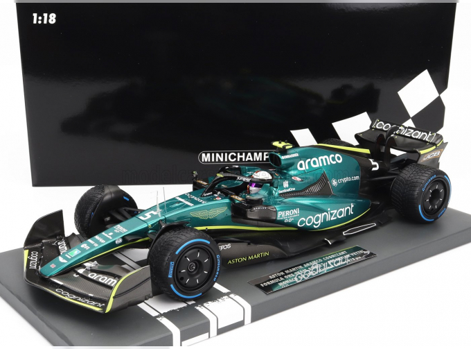 ASTON MARTIN F1 Amr22 Team Aramco Cognizart №5 Monaco Gp (2022) Sebastian Vettel, Green Black