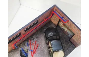 Диорама водопроводные трубы blue / red