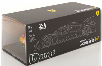 FERRARI 499p 3.0l Turbo V6 Team Af Corse №83 24h Le Mans (2024) Robert Kubica - Robert Shwartzman - Yifei Ye - Con Vetrina - With Showcase, Yellow Red