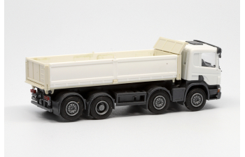 SCANIA P 8х2 самосвал с стальными бортами, белый/слоновая кость