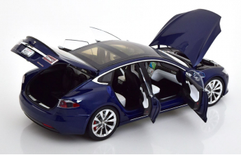 TESLA Model S P100D (2016), dark blue-metallic