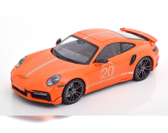 PORSCHE 911 (992) Turbo S with Sport Design Package (2021), orange