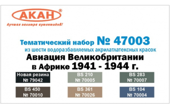 Набор акриловых красок Авиация Великобритании в Африке 1941-44 гг.