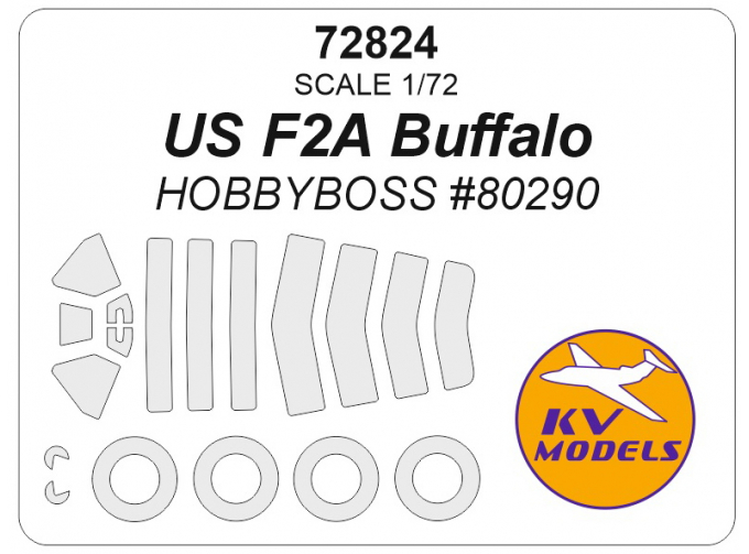 Маска окрасочная US F2A Buffalo (HOBBYBOSS #80290) + wheels masks