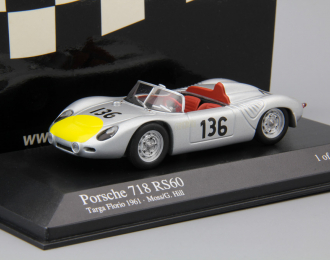 PORSCHE 718 RS60 Targa Florio Moss / G. Hill #136 (1961), silver / yellow