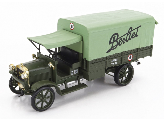 BERLIET Cba Truck Telonato 2-assi 1913, 2 Tone Military Green