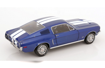 FORD Mustang GT Fastback (1968), blue metallic / white