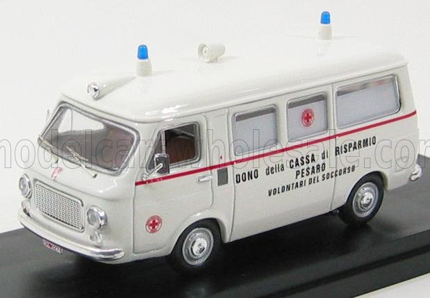 FIAT 238 Van Ambulanza - Ambulance - Dono Della Cassa Di Risparmio Pesaro Volontari Del Soccorso, White