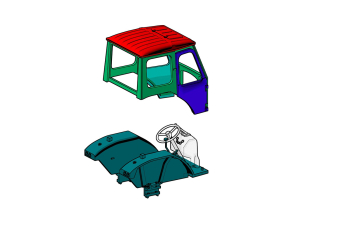 Сборная модель Трактор ЮМЗ-6Л фото версия с задней стенкой для экскаватора