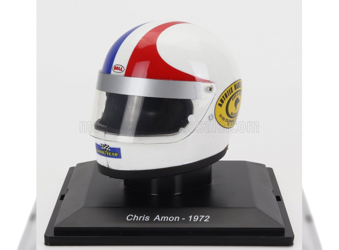 HELMET F1 Casco - Matra Simca Ms120d N9 Season (1972) Chris Amon, White Red Blue