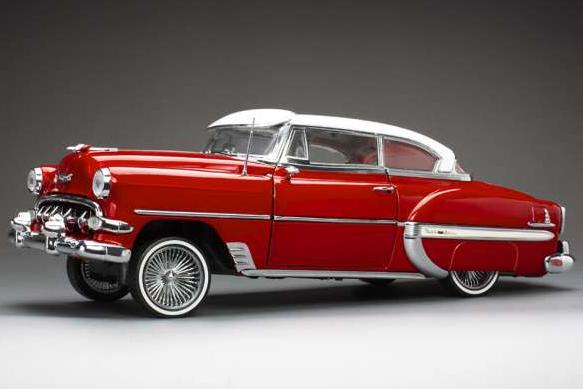 CHEVROLET Bel Air Hard Top Coupe Lowrider (with movable suspension) (1954), red