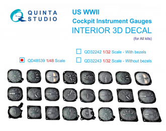 3D Декаль Авиационные приборы США, ВМВ (с корпусами) (для всех моделей)