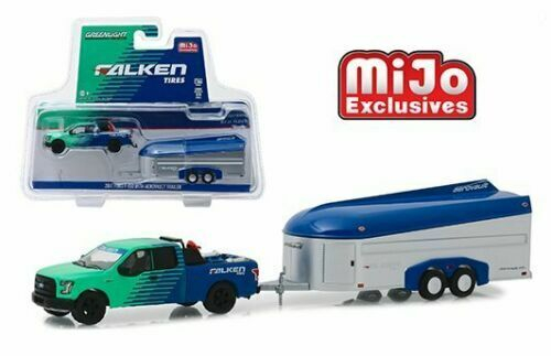 FORD F-150 Pick-up With Aerovault Trailer Falken Tires 2017, Green Blue