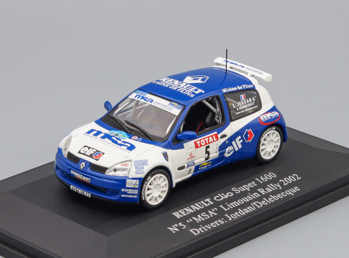 RENAULT Clio Super 1600 #5 "Elf" Limousin Rally 2002, blue / white