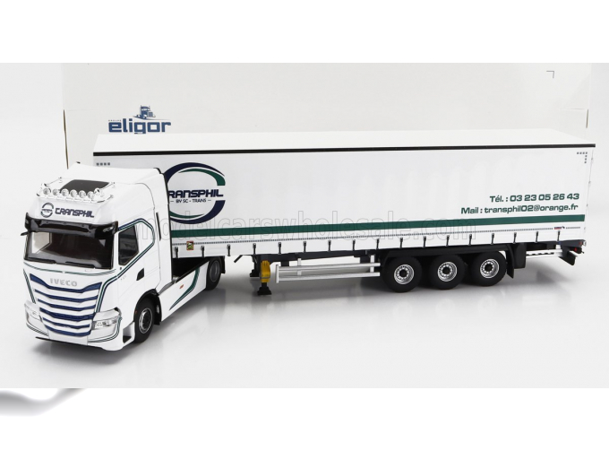 IVECO FIAT S-way 510 Truck Telonato Transphil Transports (2021), White Green