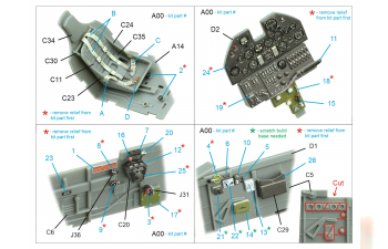 3D Декаль интерьера кабины P-40E War Hawk (Trumpeter)