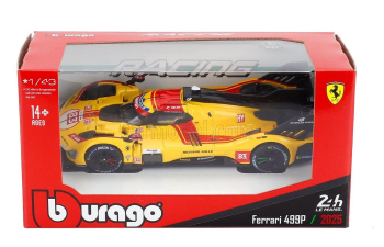 FERRARI 499p 3.0l Turbo V6 Team Af Corse №83 Winner 24h Le Mans (2025) Robert Kubica - Phil Hanson - Yifei Ye, Yellow Red