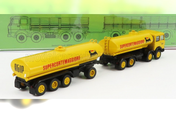 FIAT 691 Millepiedi Tanker Truck Agip Supercortemaggiore 1961, Yellow Black