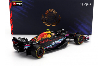 RED BULL F1 Rb19 Team Oracle Red Bull Racing №11 2nd Miami Gp (2023) Sergio Perez - With Pilot And Showcase, Matt Blue