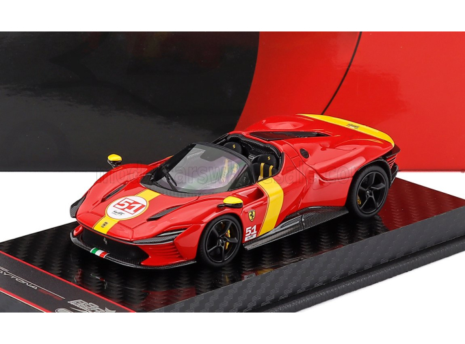 FERRARI Daytona Sp3 Serie Icona Open Roof N 51 24h Le Mans Livery 2022, Red Yellow